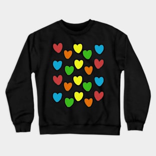 Watercolor paints of colorful sweet hearts Crewneck Sweatshirt